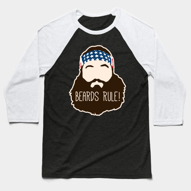 Beards Rule Baseball T-Shirt by DetourShirts